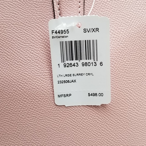 Coach large Surrey Carryall in carnation pink. - Picture 8 of 8